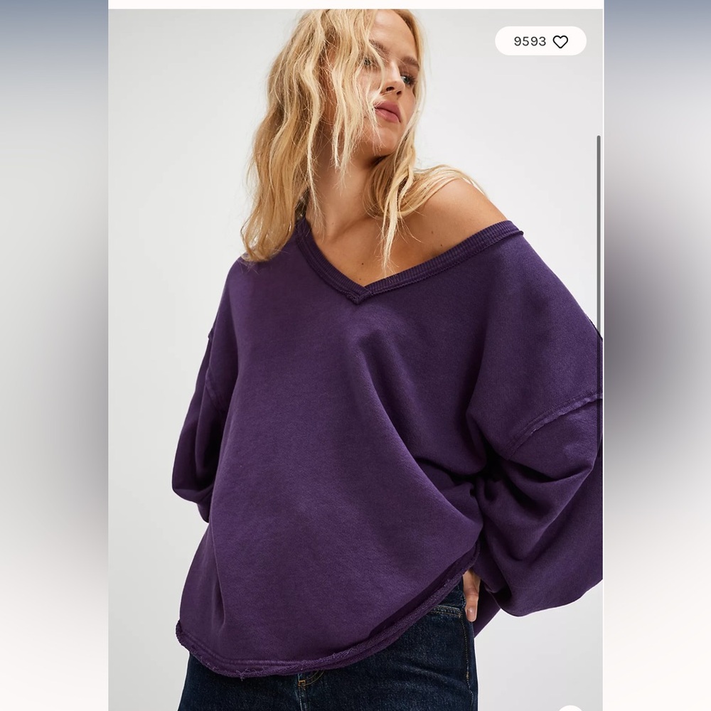NWT Free People Venice V-neck sweatshirt